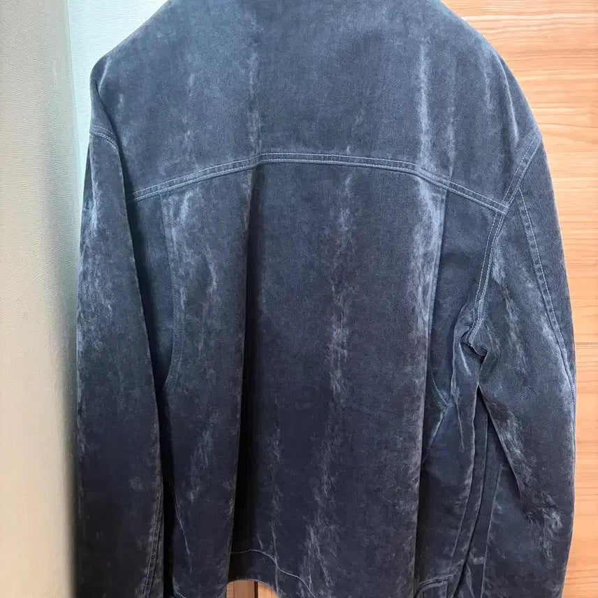 [BUNJANG] System Homme 25FW Velvet Flocking Denim Blouson Jacket Dark Grey / 시스템옴므 25fw 벨벳 플로킹 데님 블루종 자켓 다크그레이 105