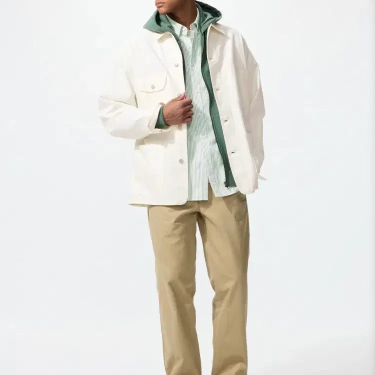 [BUNJANG] Uniqlo Regular Fit Chino Pants Beige Olive / 유니클로 레귤러피트 치노