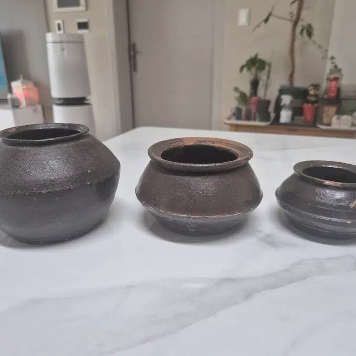 [BUNJANG] Vintage Onggi Small Jar Set (Large, Medium, Small) / 조막단지/꼬막단지  대 , 중 , 소  세트