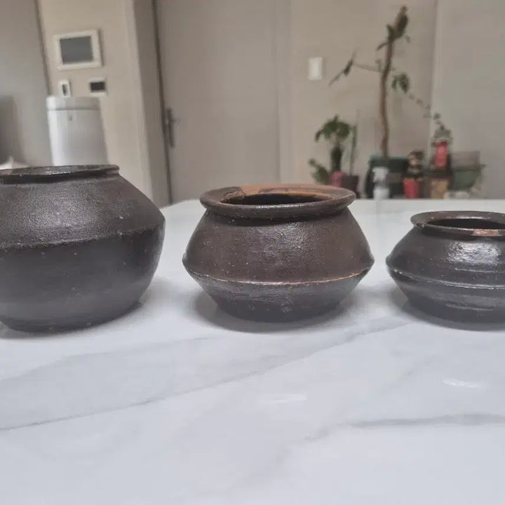 [BUNJANG] Vintage Onggi Small Jar Set (Large, Medium, Small) / 조막단지/꼬막단지  대 , 중 , 소  세트