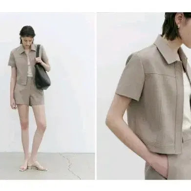 [BUNJANG] SIEH B-Ann Half Crop Jacket Tough Beige / 시에 베안하프 크롭 자켓  터프 베이지(s, 새상품)
