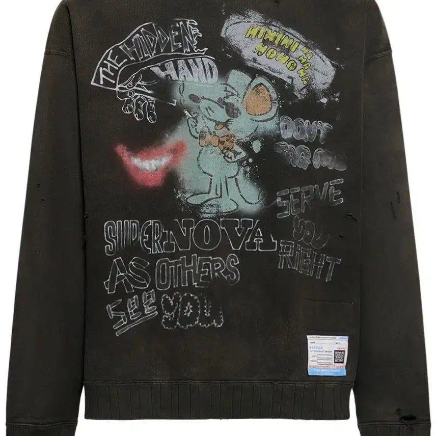 [BUNJANG] Mihara Yasuhiro Distressed Sweatshirt / [46] 미하라야스히로 디스트레스드 스웻셔츠