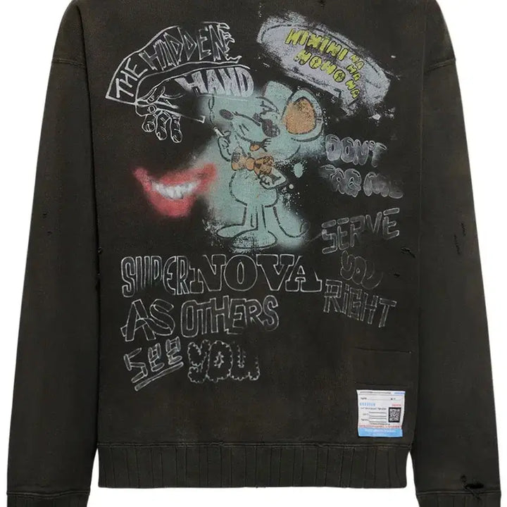 [BUNJANG] Mihara Yasuhiro Distressed Sweatshirt / [46] 미하라야스히로 디스트레스드 스웻셔츠