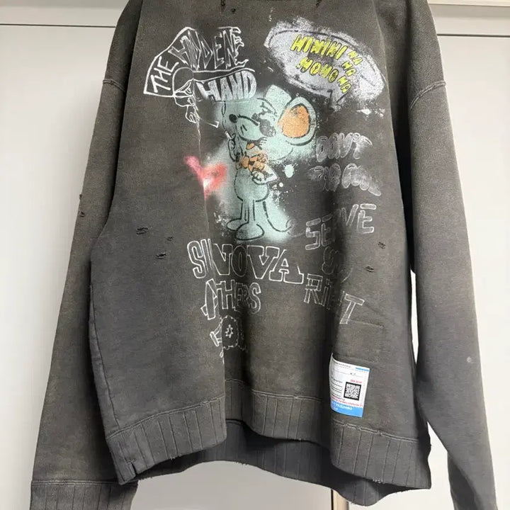 [BUNJANG] Mihara Yasuhiro Distressed Sweatshirt / [46] 미하라야스히로 디스트레스드 스웻셔츠