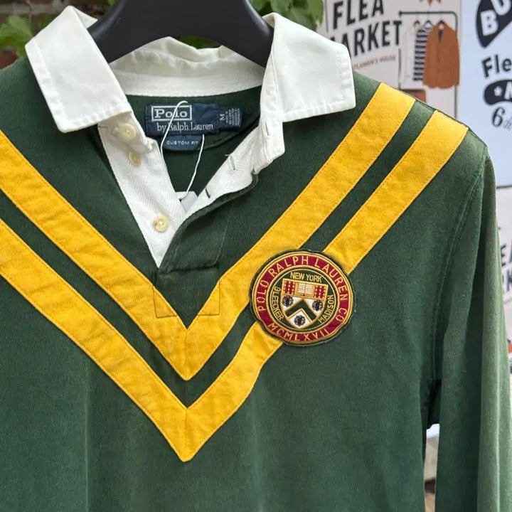 [BUNJANG] Polo Ralph Lauren Rugby Shirt Green/Yellow / [깨끗/95] 폴로 랄프로렌 럭비티 그린/옐로우