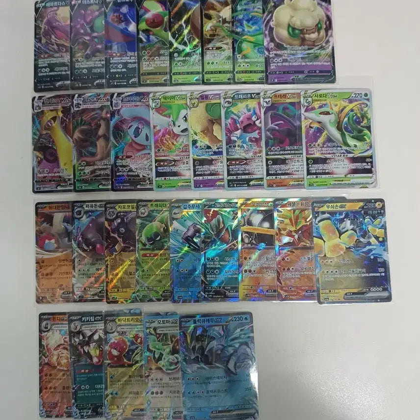 [BUNJANG] Pokemon Trading Cards Bundle Set - V-RR, VM/VS-RRR, ex-RR (30 cards, no duplicates) / 포켓몬카드 V-RR, VM/VS-RRR, ex-RR 무중복 30장 일괄