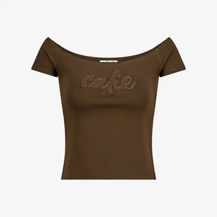 [BUNJANG] As If Gallery Raw Edge Off-Shoulder Top Brown / [택달린 새상품] 에즈이프캘리 raw edge 오프숄더 브라운