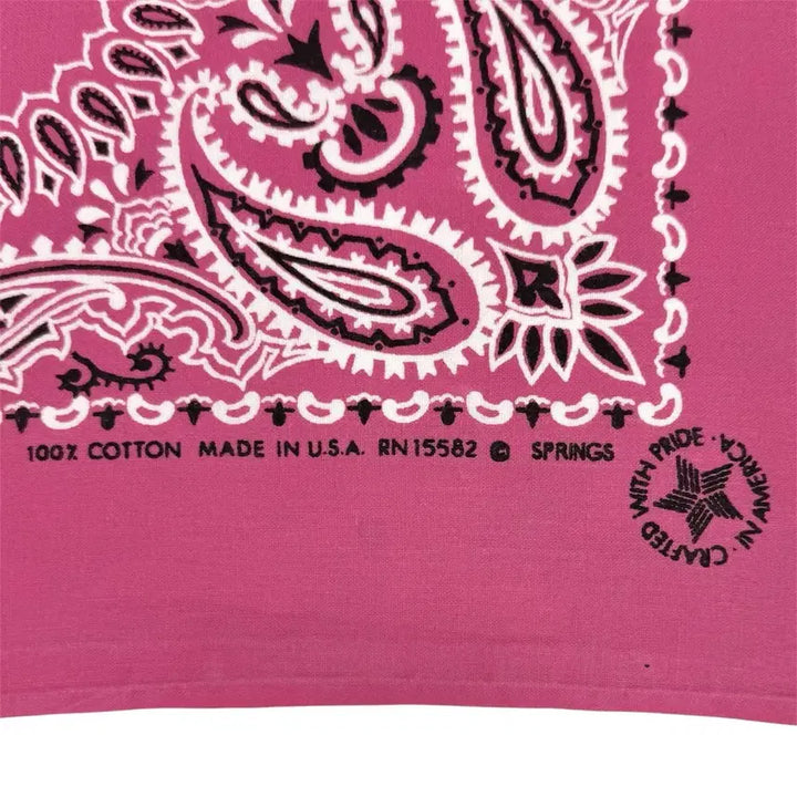 [BUNJANG] Vintage 80s-90s Magenta Paisley Bandana / 80-90s 마젠타 핑크 페이즐리 반다나