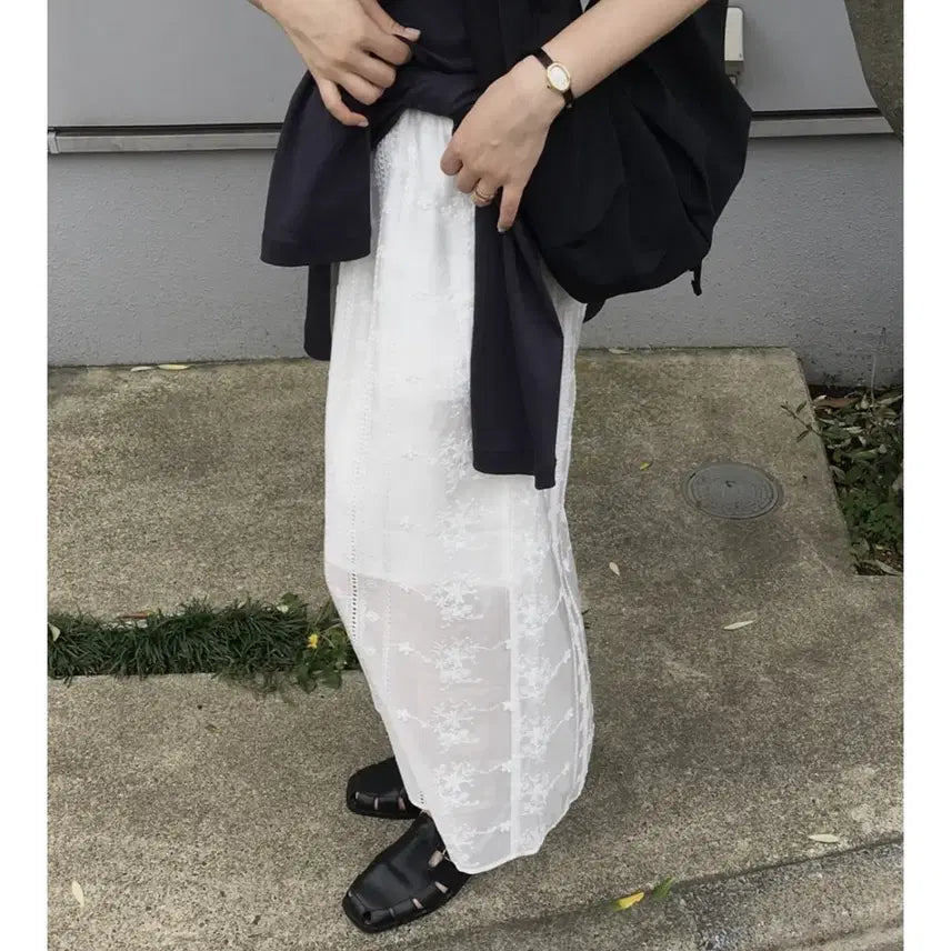[BUNJANG] YY Pattern Long Skirt / 패턴 롱스커트