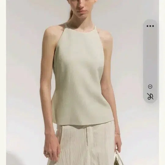 [BUNJANG] Ssie Plage Halterneck Sleeveless Top / 시에 플라주 홀터넥 슬리브리스 s 새상품(크림, 세이지 그린, 네이비)