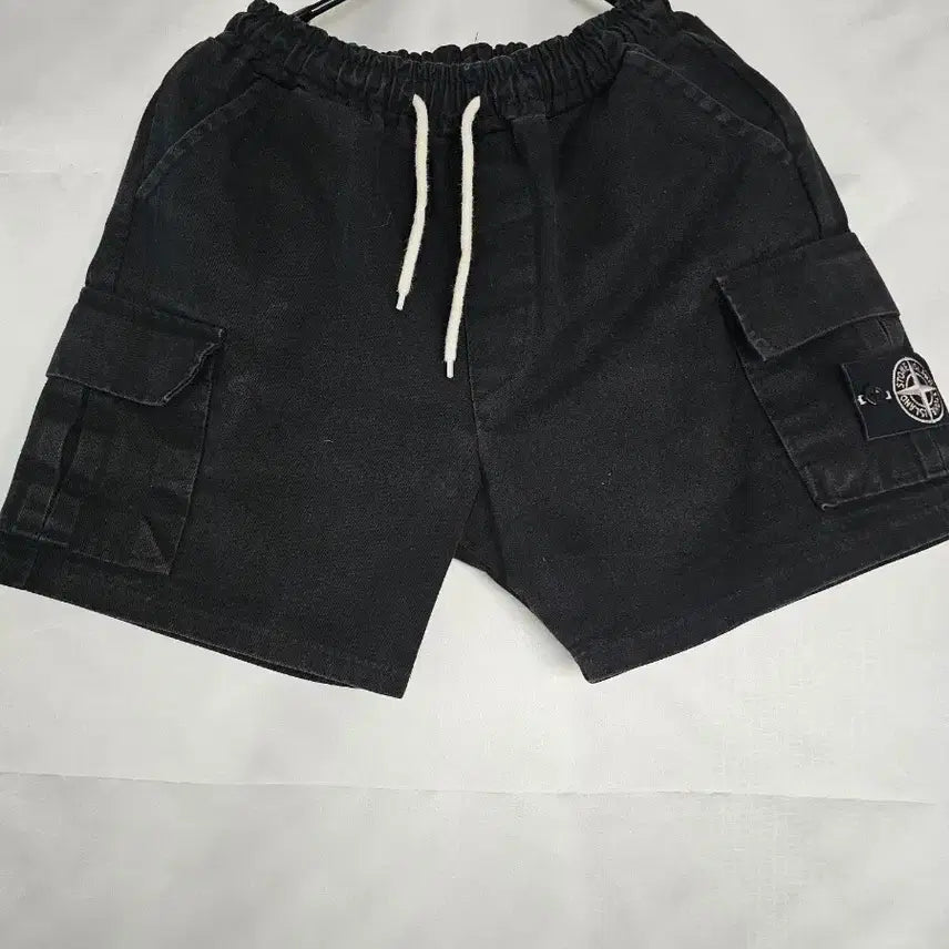 [BUNJANG] Stone Island Black Denim Cargo Shorts / 스톤아일랜드 블랙 빈티지형 카고 반바지