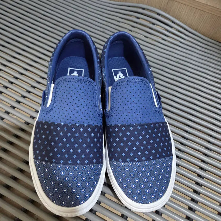 [BUNJANG] Vans Classic Slip-On Typrint Patchwork True Navy / 반스 클래식 슬립온 (타이프린트 패치워크 트루 네이비)