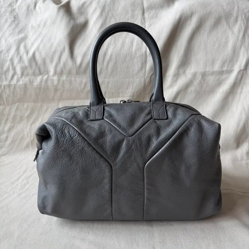 [BUNJANG] Saint Laurent Y Easy Bag Leather Boston Bag Grey / 입생로랑 Y 이지백 / 가죽 보스턴백 그레이