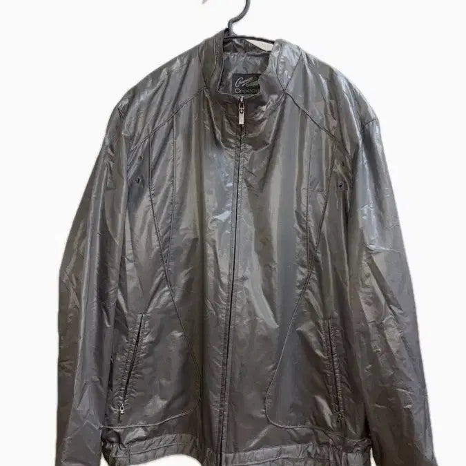[BUNJANG] Crocodile Silver Windbreaker Jumper / 크로커다일 실버 바람막이 점퍼