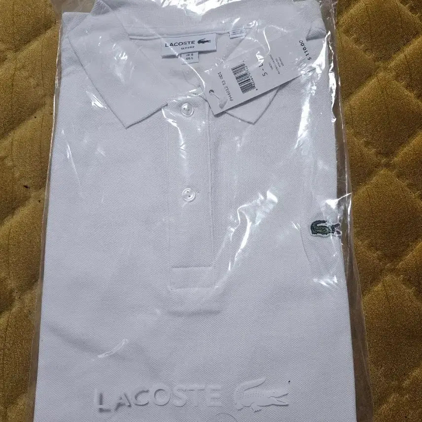 [BUNJANG] Lacoste Slim Fit White Polo Shirt - Size L / 라코스테 슬림핏 화이트 폴로티 새상품L