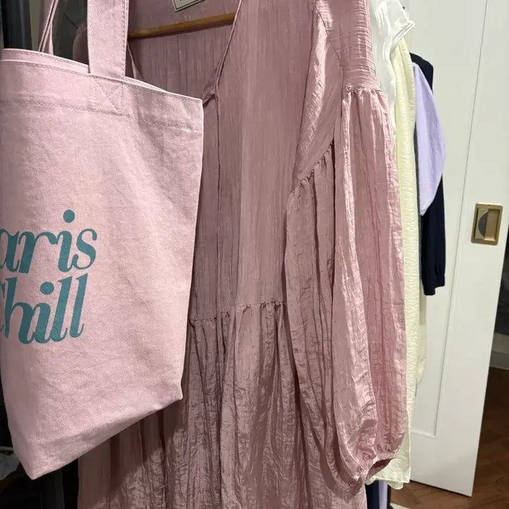 [BUNJANG] From Beginning Satin Pleated Pink Dress / 프롬비기닝 제작 사틴주름 핑크원피스