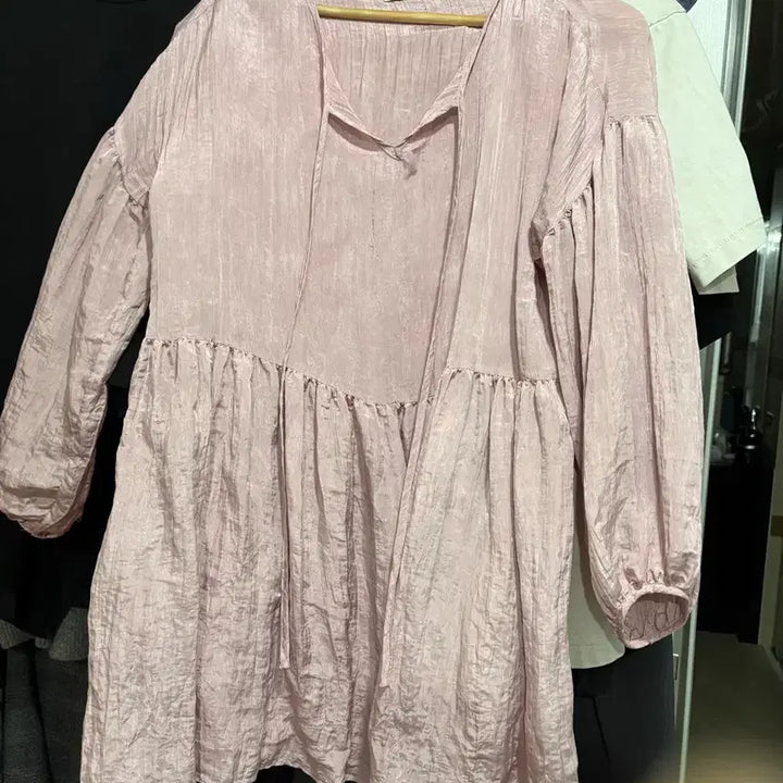 [BUNJANG] From Beginning Satin Pleated Pink Dress / 프롬비기닝 제작 사틴주름 핑크원피스