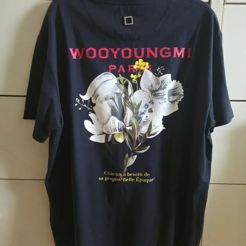[BUNJANG] Wooyoungmi Backflower Logo T-Shirt Size 48 (Fits 105) / s급 우영미 발색 백플라워로고48 105 대장반팔