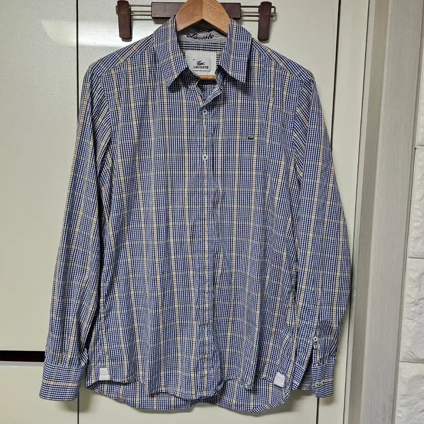 [BUNJANG] Lacoste Checked Long-Sleeve Shirt Size 100 / 라코스테 체크 긴팔 셔츠 100