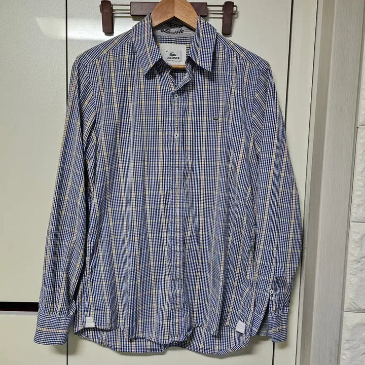 [BUNJANG] Lacoste Checked Long-Sleeve Shirt Size 100 / 라코스테 체크 긴팔 셔츠 100