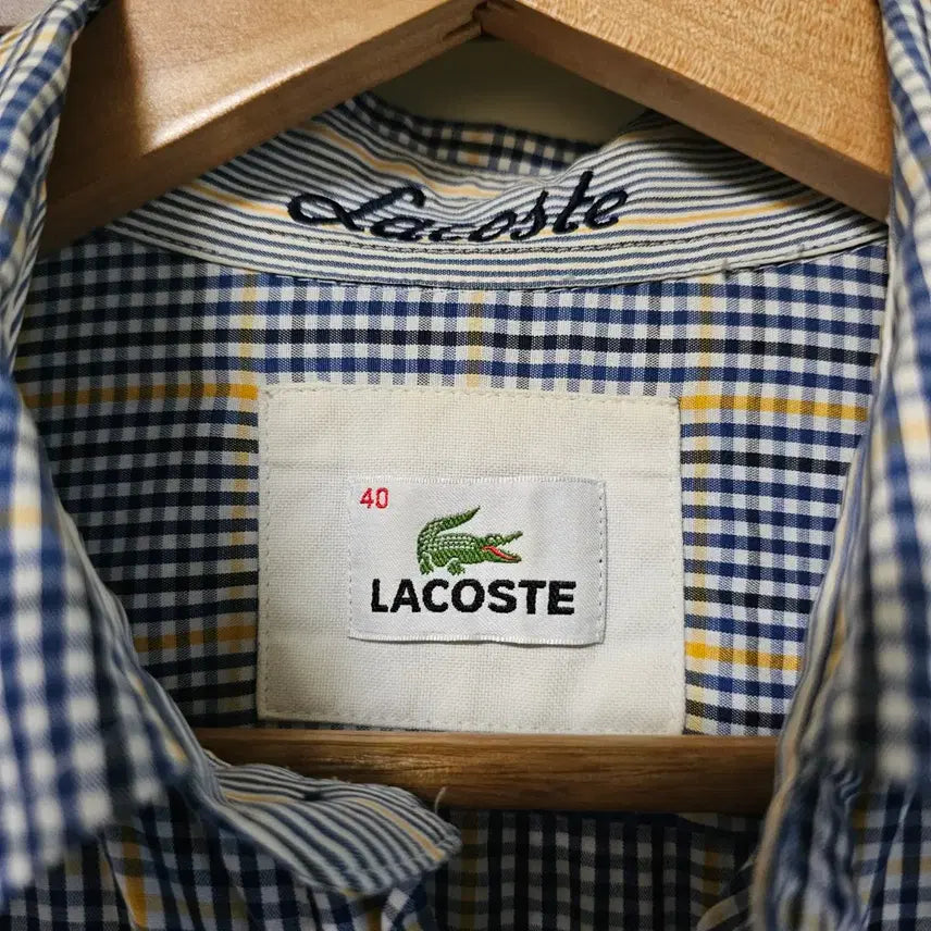 [BUNJANG] Lacoste Checked Long-Sleeve Shirt Size 100 / 라코스테 체크 긴팔 셔츠 100
