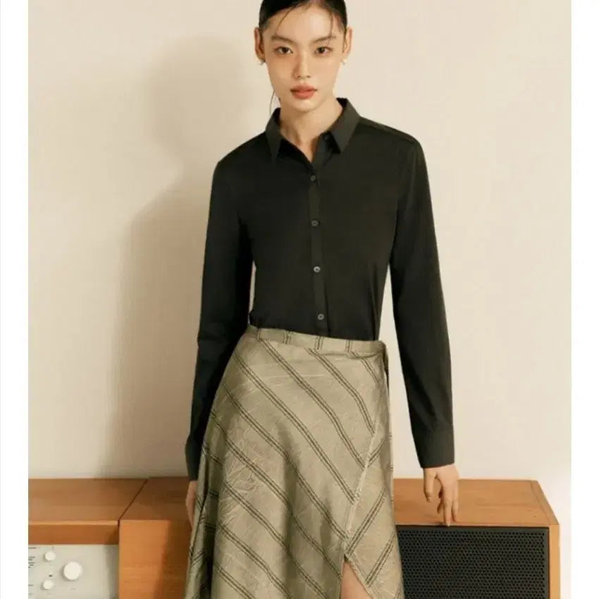 [BUNJANG] The Edge Soft Silk Shirt Size 55 (New) / 더엣지 소프트실켓셔츠55사이즈(새상품)