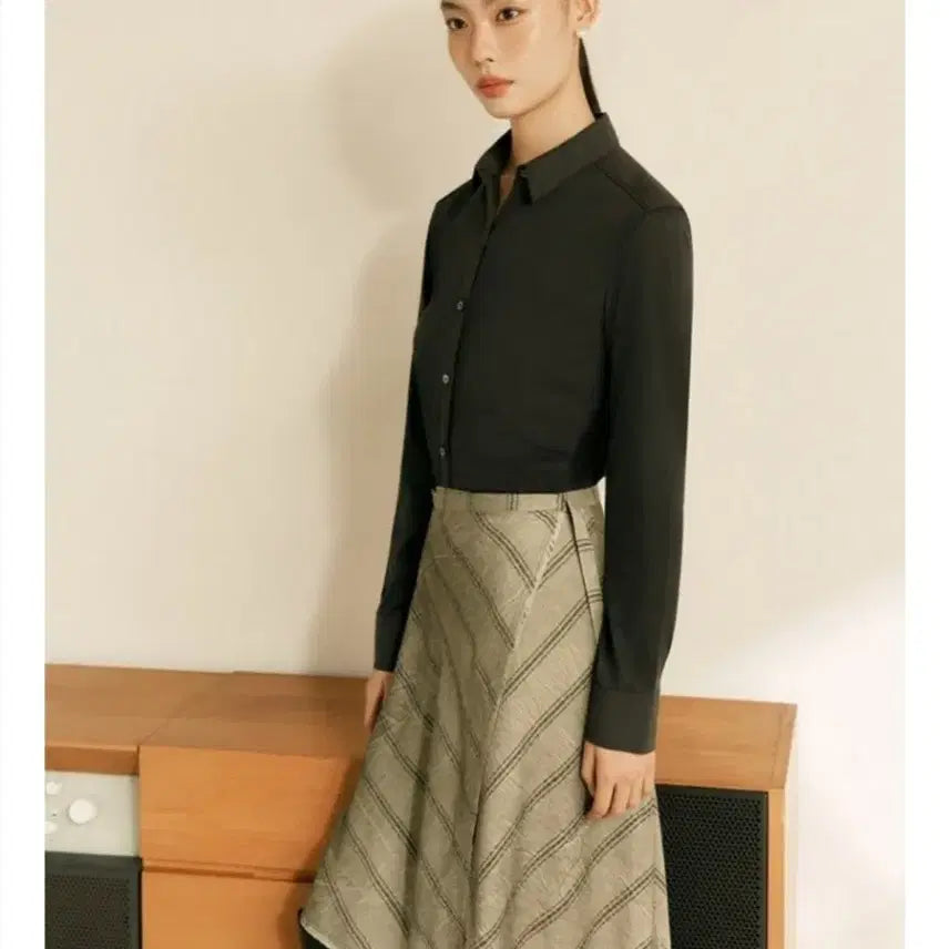 [BUNJANG] The Edge Soft Silk Shirt Size 55 (New) / 더엣지 소프트실켓셔츠55사이즈(새상품)