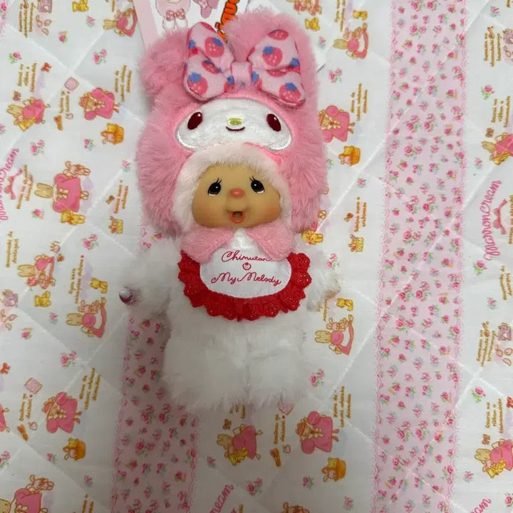 [BUNJANG] My Melody Monchhichi Doll Keyring / 마이멜로디 몬치치 인형 키링