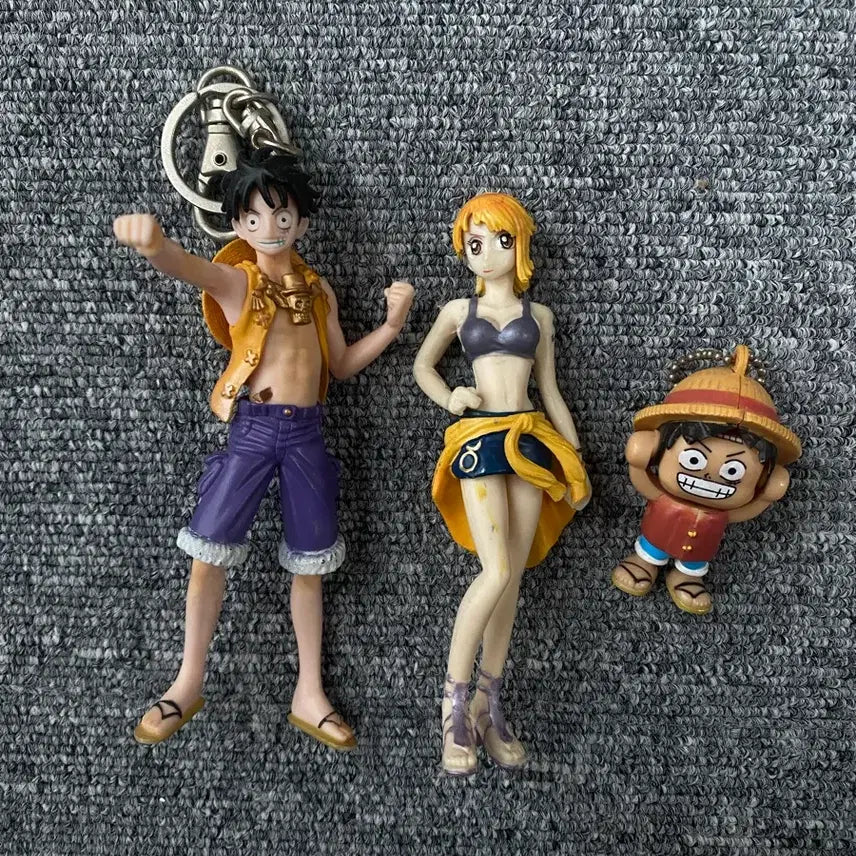 [BUNJANG] One Piece Luffy &amp; Nami Figure Keychain Set / 원피스 루피 나미 피규어 키링 세트