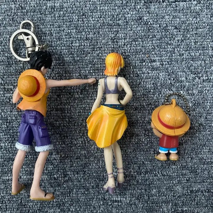 [BUNJANG] One Piece Luffy &amp; Nami Figure Keychain Set / 원피스 루피 나미 피규어 키링 세트