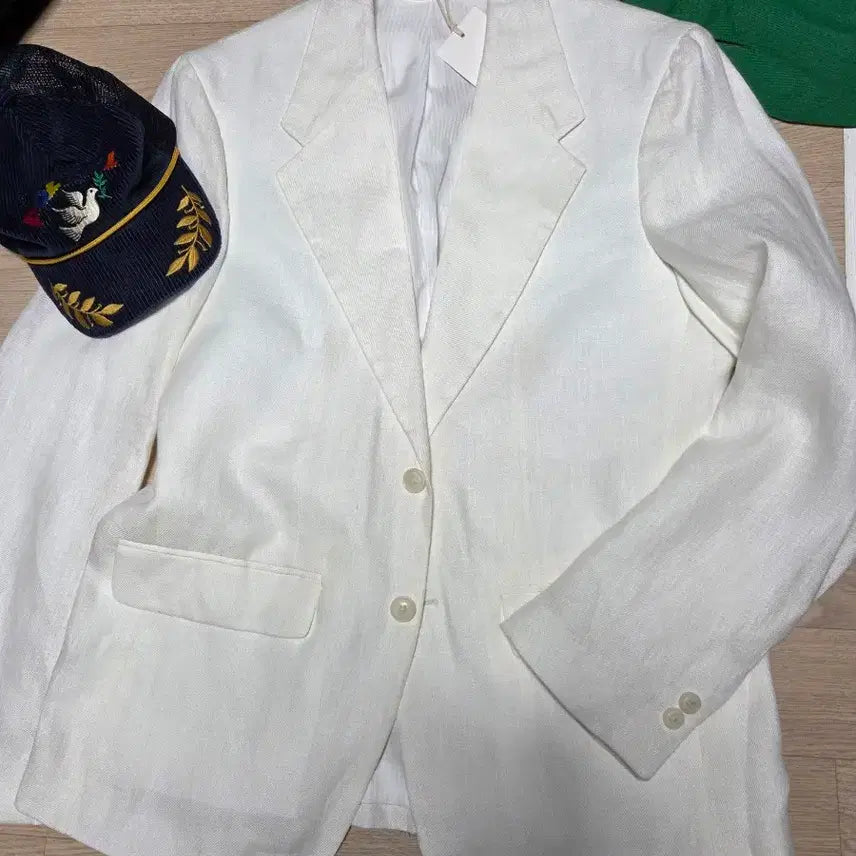 [BUNJANG] ZARA Linen Blazer Cream White Size 52 / (새상품)자라 화이트크림 린넨 블레이저 자켓 수트