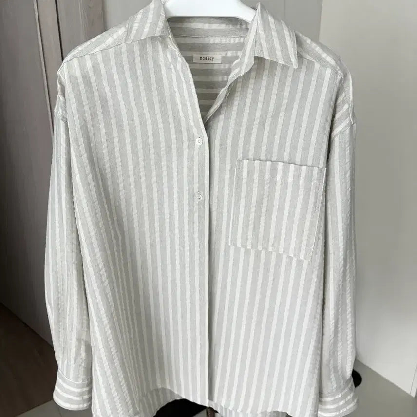 [BUNJANG] NCSSORY Stripe Shirt / ncssry 네세서리 스트라이프 셔츠 (1번 입음)
