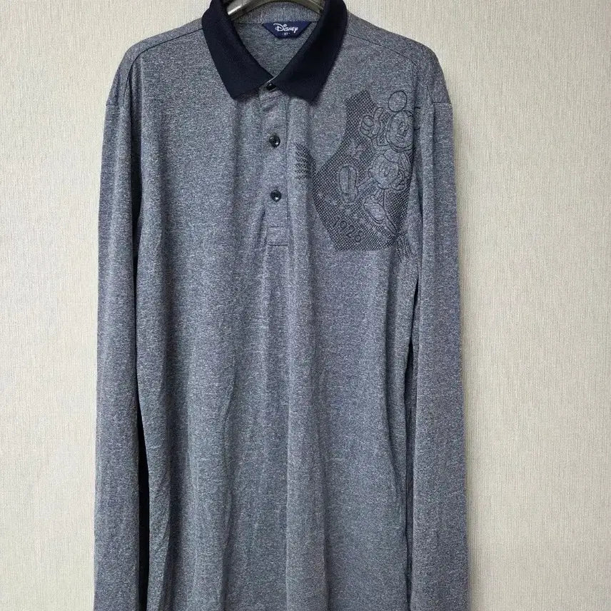 [BUNJANG] Disney Mickey Mouse Long-Sleeve Polo T-Shirt / 디즈니 미키마우스 긴팔 폴로티셔츠