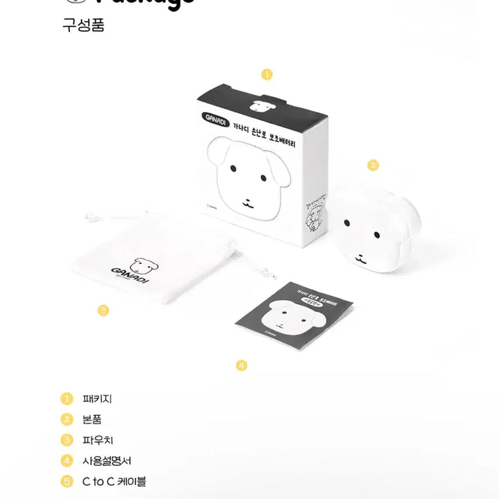 [BUNJANG] Ganady Portable Charger Pouch Set (Sealed) / 가나디 보조배터리 미개봉 새제품 + 파우치 세트