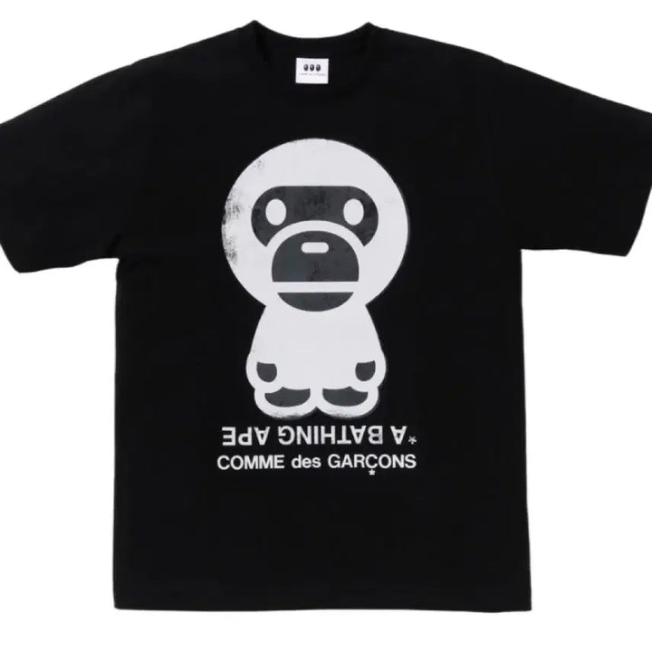 [BUNJANG] Comme des Garçons x Bape Short Sleeve T-Shirt Black / 꼼데가르송x베이프 반팔 티셔츠 블랙