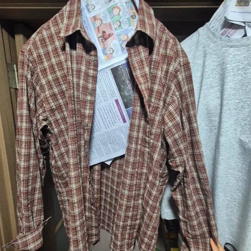 [BUNJANG] Aesop Core Check Shirt 2-Piece Set Brown/Brick / 애습 코어 체크 셔츠 2장 브릭/브라운
