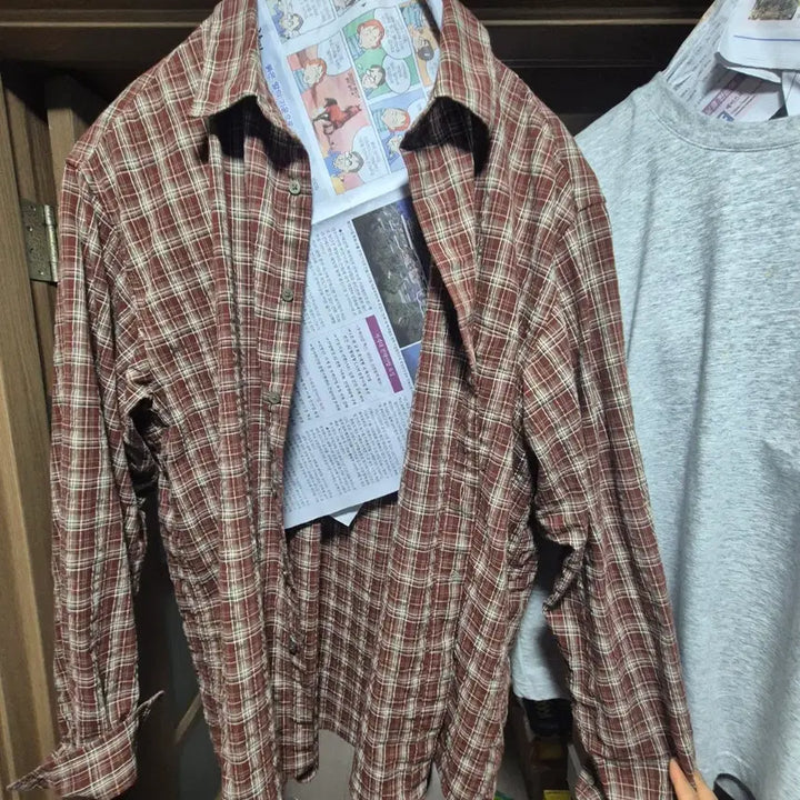 [BUNJANG] Aesop Core Check Shirt 2-Piece Set Brown/Brick / 애습 코어 체크 셔츠 2장 브릭/브라운