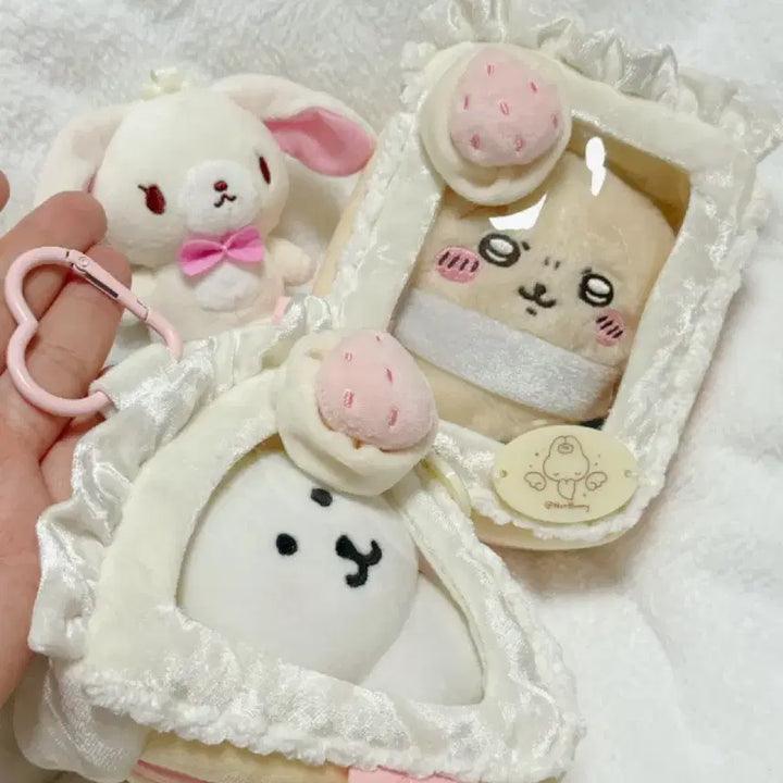 [BUNJANG] Strawberry Cake Plush Storage Bag / 현물) 10cm 인형 누이 보관 가방 딸기 케이크