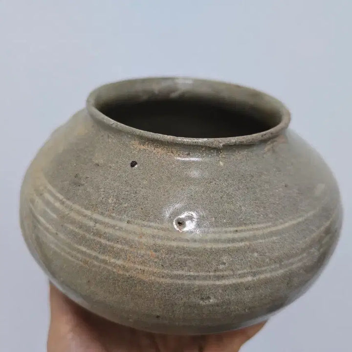 [BUNJANG] Authentic Early Joseon Buncheong Ware Sun Pattern Tea Caddy / 진품 조선초기 분청자 선문 차호 골동품