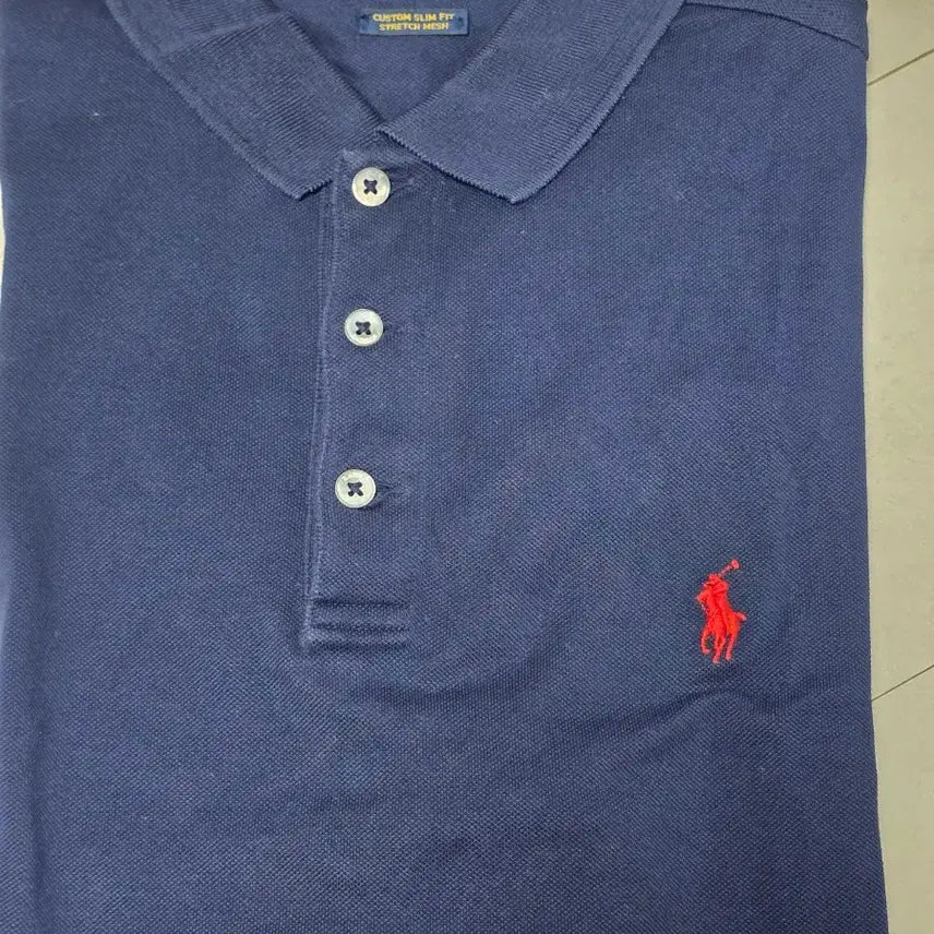[BUNJANG] Polo Ralph Lauren Custom Slim Fit Polo Shirt Navy M / 폴로 랄프로렌 커스텀 슬림핏 카라티 네이비 M