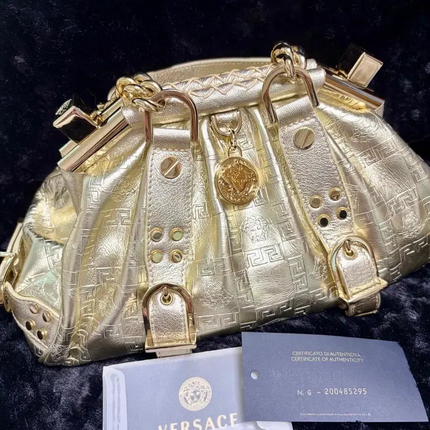 [BUNJANG] Versace Gold Leather Medusa Shoulder Bag / 베르사체 메두사 가방