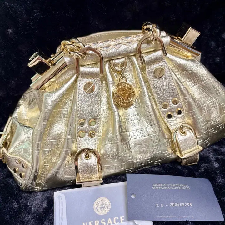 [BUNJANG] Versace Gold Leather Medusa Shoulder Bag / 베르사체 메두사 가방