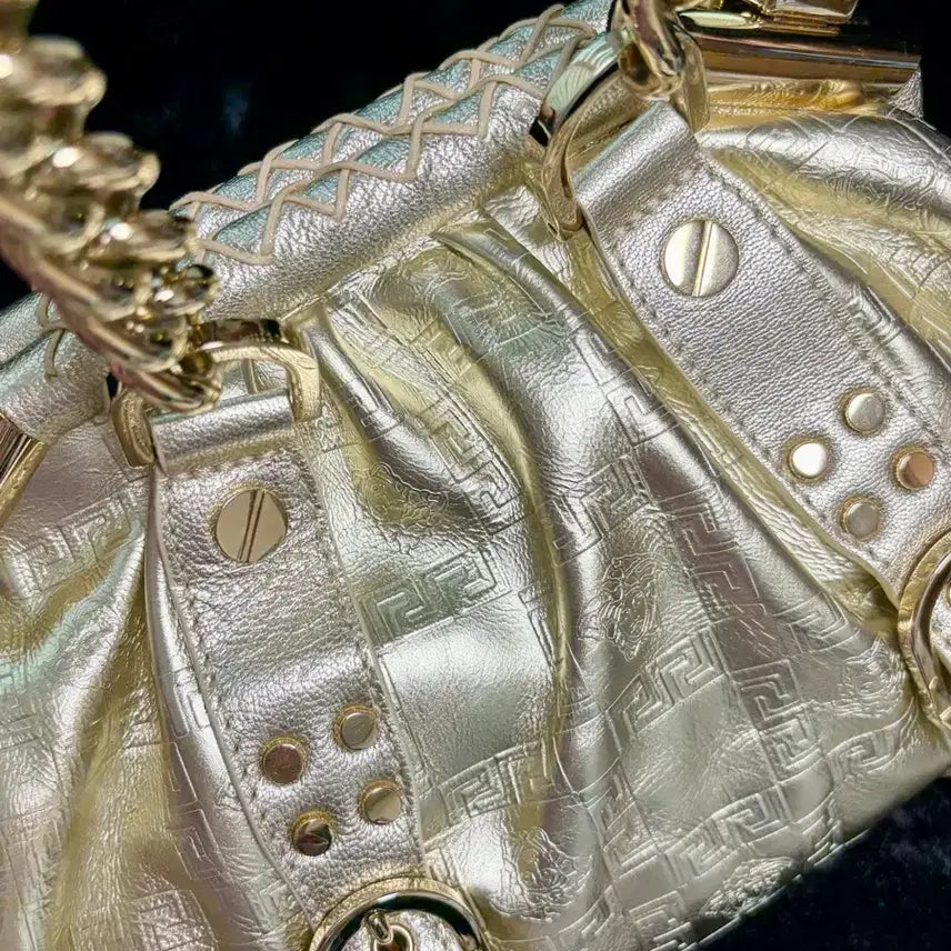 [BUNJANG] Versace Gold Leather Medusa Shoulder Bag / 베르사체 메두사 가방