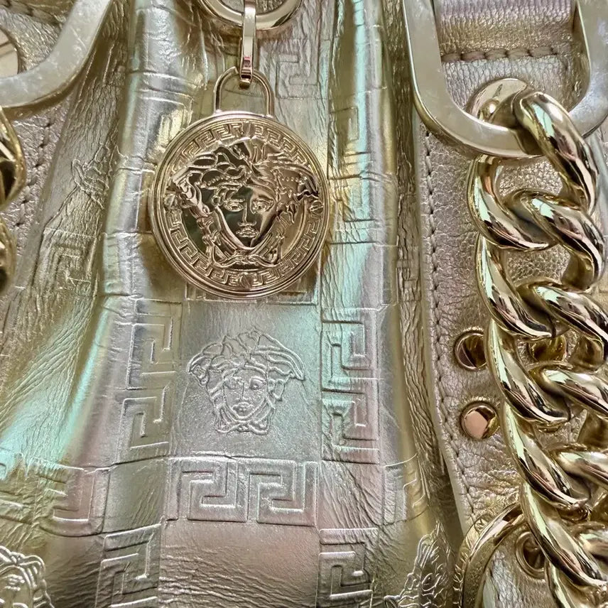 [BUNJANG] Versace Gold Leather Medusa Shoulder Bag / 베르사체 메두사 가방