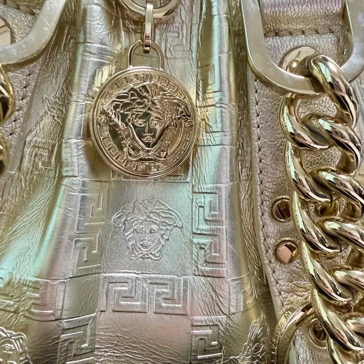 [BUNJANG] Versace Gold Leather Medusa Shoulder Bag / 베르사체 메두사 가방