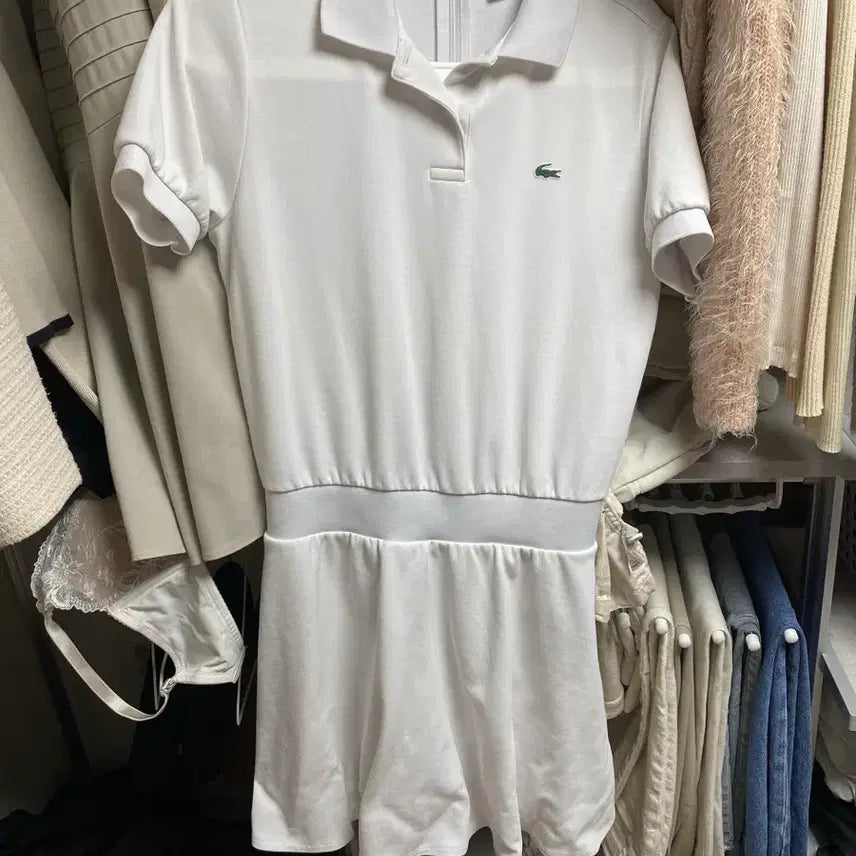 [BUNJANG] Lacoste White Collar Dress / 라코스테 화이트 카라 원피스