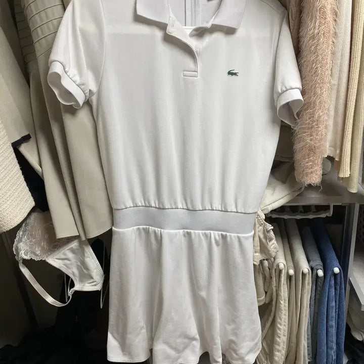 [BUNJANG] Lacoste White Collar Dress / 라코스테 화이트 카라 원피스