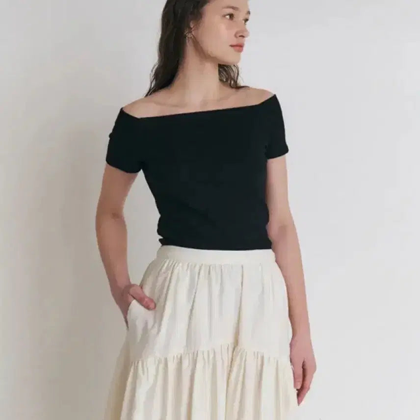 [BUNJANG] Maenon Off-Shoulder T-Shirt / 매넌 오프숄더 티셔츠(새상품)
