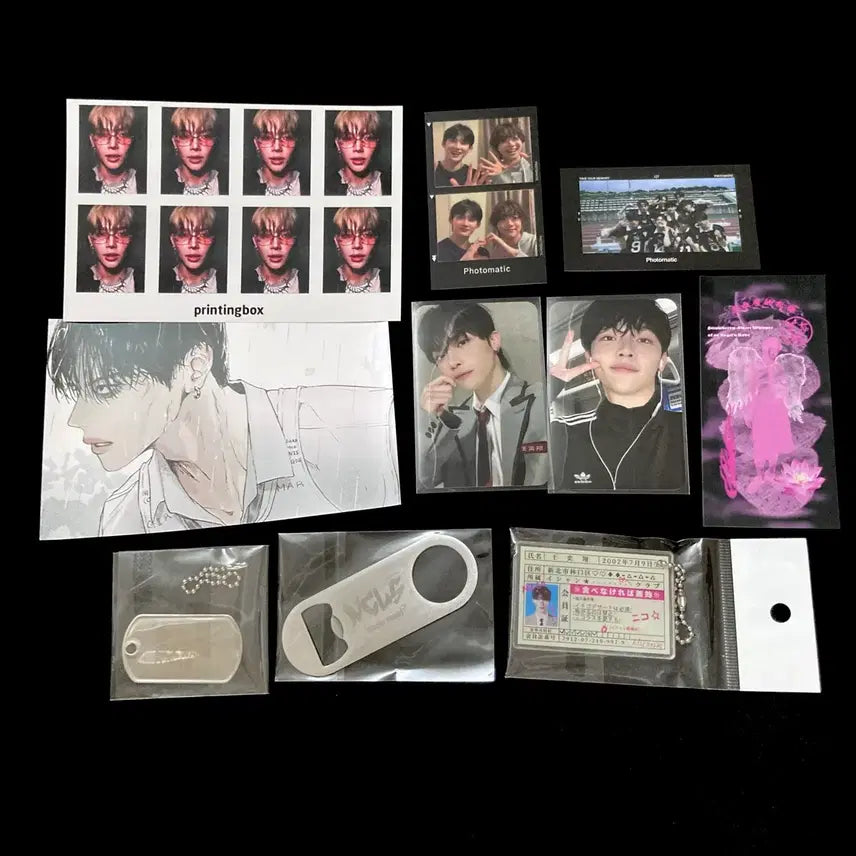 [BUNJANG] ENHYPEN Ni-ki &amp; Jungwon Hawaii Stickers, Jjuneco Pin Button Badge, Photocards / 앤팀 니콜라스 키링 군번줄 인식표 오프너 백투라 증사 장경고 포카 생카 비공굿
