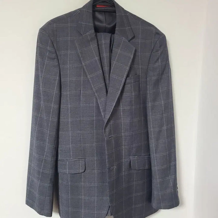 [BUNJANG] Grey Checkered Suit Set Jacket 100 Pants 32 / 체크무늬 정장 세트 그레이100/32